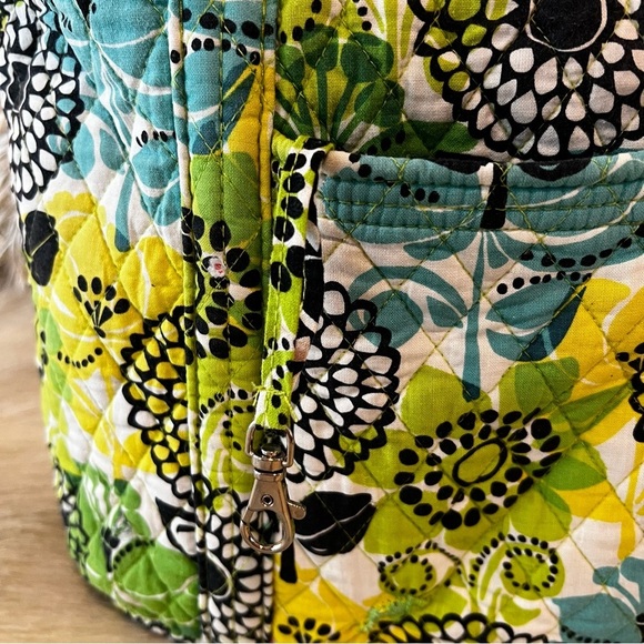 VERA BRADLEY Limes Up 2012 Large Toggle Tote 2 Handles Y2K Yellow Green Floral - Picture 5 of 16